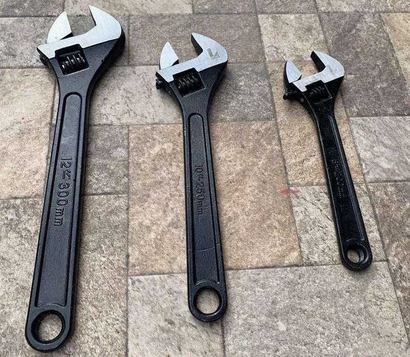 Kit 3 Chaves Inglesas Ajustável Preta 8 10 12 Lotus