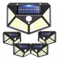 Kit 5 Luminária Solar 100 Led Com Sensor Jardim Prova Dágua