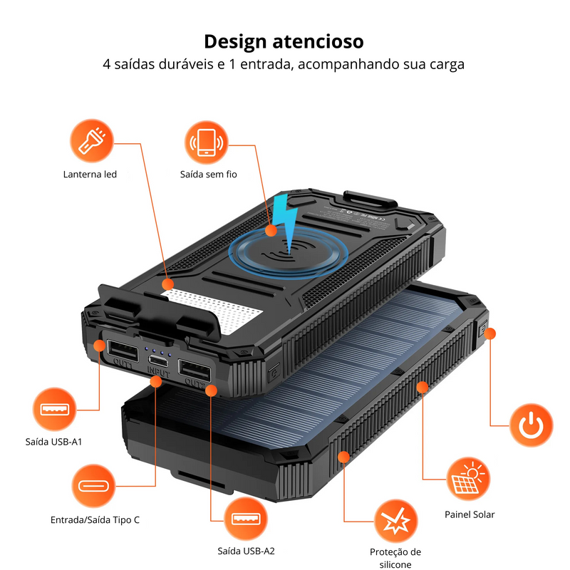 Power Bank Solar 200000mAh