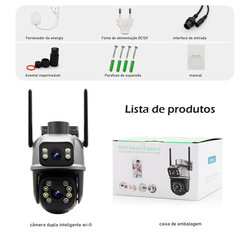 Câmera de Segurança 4K Ultra HD com Wi-Fi e Monitoramento em Tempo Real