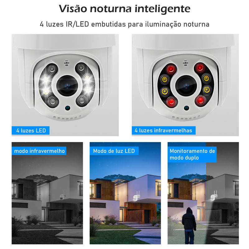 Câmera de Segurança 4K Ultra HD com Wi-Fi e Monitoramento em Tempo Real