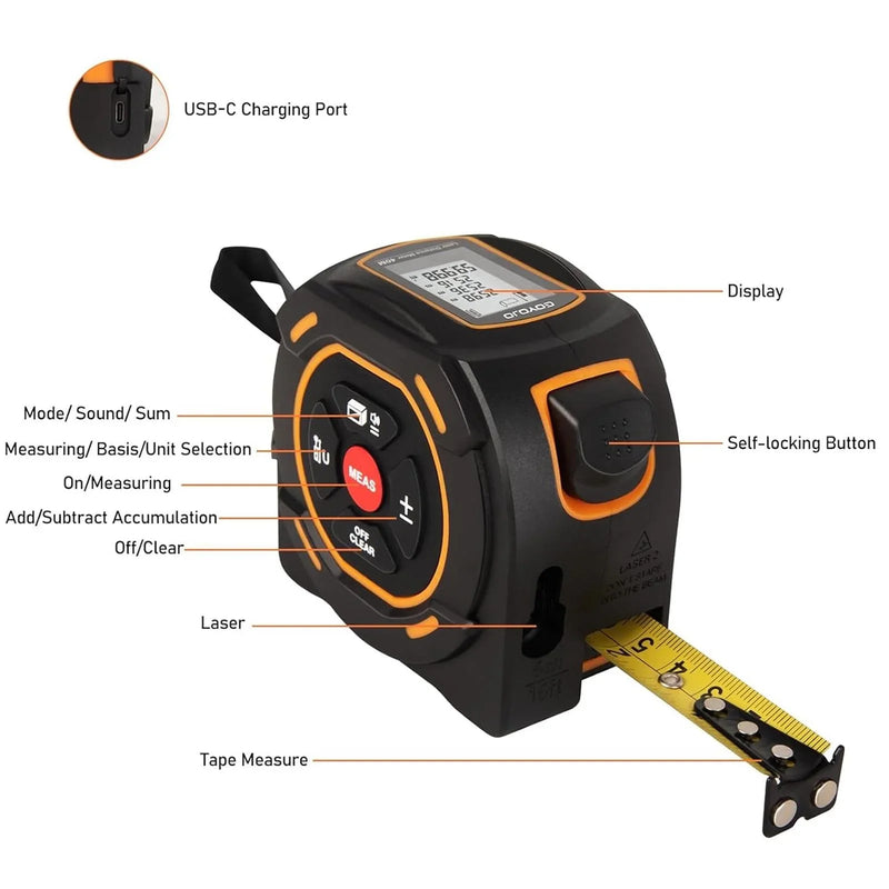 Fita Métrica a Laser 3 em 1 40/60M